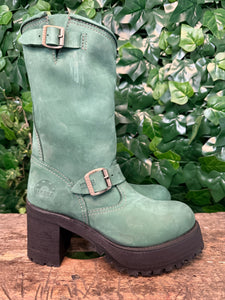 Nieuwe vintage blokhak biker boots van Sendra maat 39