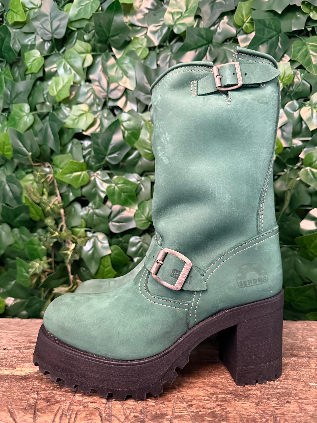 Nieuwe vintage blokhak biker boots van Sendra maat 39